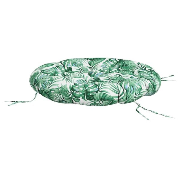 vidaXL Coussin rond &agrave; motif de feuilles &Oslash; 100 x11 cm tissu oxford