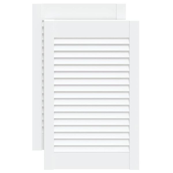 vidaXL Portes d'armoire &agrave; persiennes 2pcs blanc 61,5x39,4cm pin massif