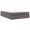 vidaXL Cadre de lit avec matelas Autre 2 pcs Gris PVC