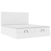 vidaXL Cadre de lit ottoman et matelas blanc pur 200x200cm similicuir
