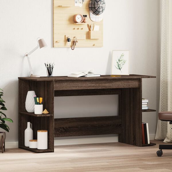 vidaXL Bureau ch&ecirc;ne marron 140x50x75 cm bois d'ing&eacute;nierie