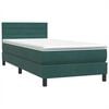 vidaXL Sommier &agrave; lattes de lit et matelas vert fonc&eacute; 80x220 cm velours