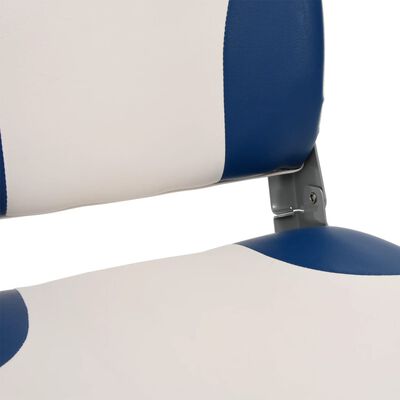vidaXL Ensemble de sièges de bateau pliables 2 pcs oreiller bleu blanc