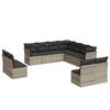vidaXL Salon de jardin 11 pcs avec coussins gris clair r&eacute;sine tress&eacute;e