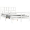 vidaXL Cadre de lit sans matelas blanc 140x190 cm bois massif