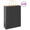 vidaXL Sacs en papier 250 pcs avec poign&eacute;es noir 32x12x42 cm
