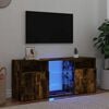 vidaXL Meuble TV avec lumières LED Chêne fumé 120x30x50 cm