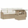 vidaXL Ensemble de canap&eacute; de jardin 5 pcs Beige Poly rotin