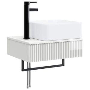 vidaXL Basin de lavage mural Blanc brillant 53 x 35 x 39 cm
