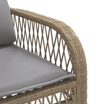 vidaXL Salon de jardin avec coussins 4 pcs beige résine tressée