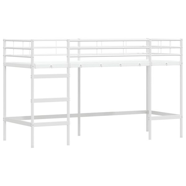 vidaXL Lit mezzanine pour enfants Blanc 74,5 x 190 cm Acier
