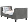 vidaXL Cadre de lit pour tout-petit avec t&ecirc;te de lit Gris fonc&eacute;
