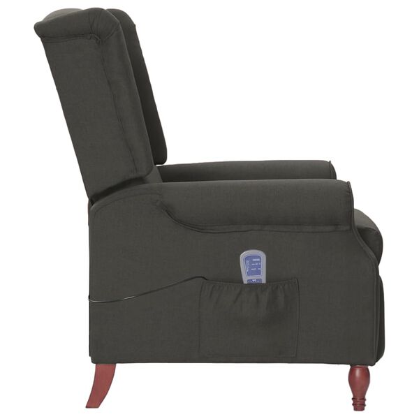 vidaXL Fauteuil inclinable de massage Gris fonc&eacute; Tissu