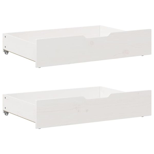 vidaXL Tiroirs sous le lit 2 pcs blanc 85x55x17 cm bois de pin massif