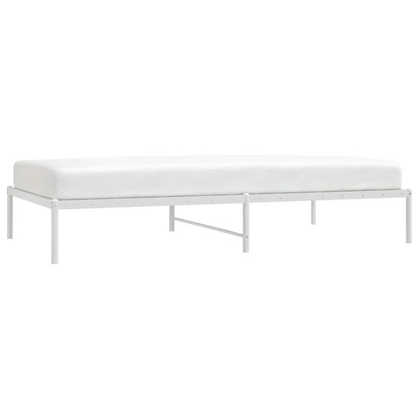 vidaXL Cadre de lit en m&eacute;tal sans matelas blanc 107x203 cm