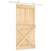 vidaXL Porte coulissante 100 x 210 cm Bois de pin massif (non trait&eacute;)