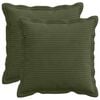 vidaXL Housse de coussin 2 pc HOUTEN Vert 30 x 30 cm velours c&ocirc;tel&eacute;