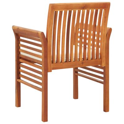 vidaXL Chaises à manger de jardin et coussins lot de 3 acacia massif