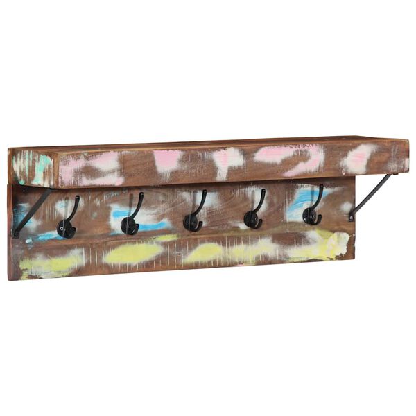 vidaXL Porte-manteau avec &eacute;tag&egrave;re Marron Bois massif de r&eacute;cup&eacute;ration