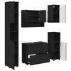 vidaXL Ensemble de mobilier de salle de bain avec tiroir 5 pcs Noir