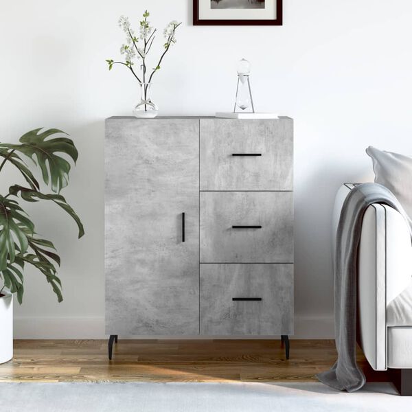 vidaXL Buffet gris b&eacute;ton 69,5x34x90 cm bois d'ing&eacute;nierie