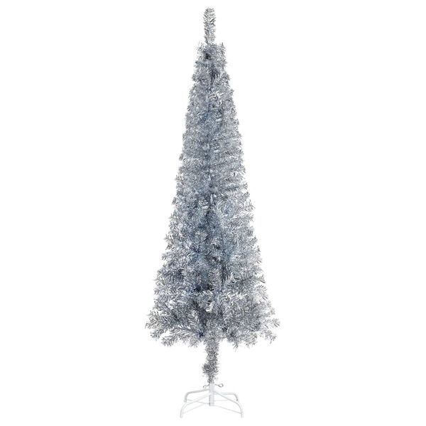 vidaXL Sapin de No&euml;l &eacute;troit Argent&eacute; 150 cm