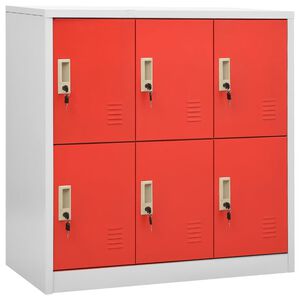 vidaXL Armoire &agrave; casiers Gris clair et rouge 90x45x92,5 cm Acier