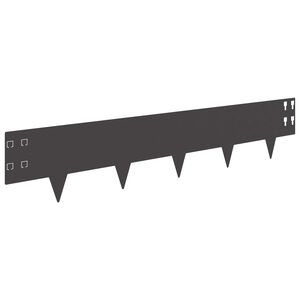 vidaXL Bordure de Pelouse 10 pcs 100 x 20 cm Acier Noir