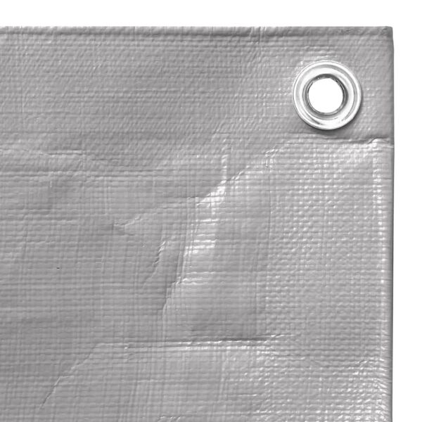 vidaXL B&acirc;che 260 g/m&sup2; 8x8 m Gris PEHD
