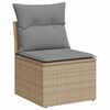 vidaXL Salon de jardin avec coussins 5 pcs beige r&eacute;sine tress&eacute;e acacia