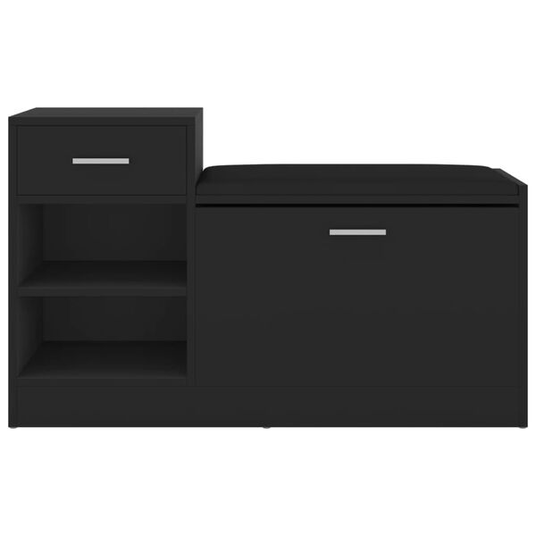 vidaXL Banc &agrave; chaussures Noir 94,5x31x57 cm Agglom&eacute;r&eacute;