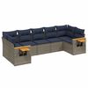 vidaXL Salon de jardin 7 pcs avec coussins gris r&eacute;sine tress&eacute;e