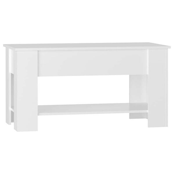 vidaXL Table basse blanc brillant 101x49x52 cm bois d'ing&eacute;nierie