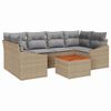 vidaXL Ensemble de canap&eacute; de jardin 7 pc Beige polyrotin
