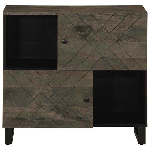 vidaXL Buffet noir 80x33x75 cm bois massif de manguier