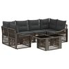 vidaXL Ensemble de canap&eacute; de jardin 7 pc Gris et Gris fonc&eacute; polyrotin