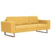 vidaXL Canap&eacute; &agrave; 3 places tissu jaune