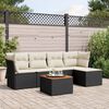 vidaXL Salon de jardin 6 pcs avec coussins noir r&eacute;sine tress&eacute;e
