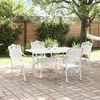 vidaXL Ensemble de salle &agrave; manger pour jardin 5 pcs Blanc Aluminium