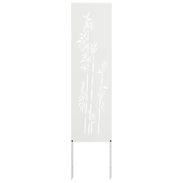 vidaXL Écran de confidentialité de jardin Floral Blanc 32 x 140 cm