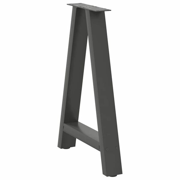 vidaXL Pieds de table &agrave; manger en forme de A 2 pi&egrave;ces Anthracite 50 x (72-73) cm Acier