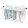 vidaXL Bo&icirc;tes de rangement avec couvercles 5 pcs Transparent 80 L