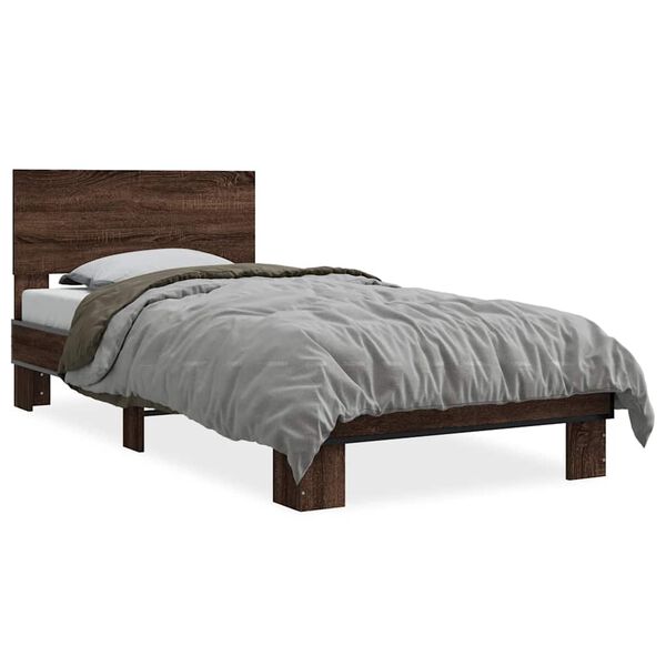 vidaXL Cadre de lit sans matelas ch&ecirc;ne marron 90x190 cm