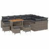 vidaXL Ensemble de canap&eacute; de jardin 13 pc Gris polyrotin