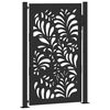 vidaXL Portail de jardin noir 100x150 cm en acier design ondul&eacute;