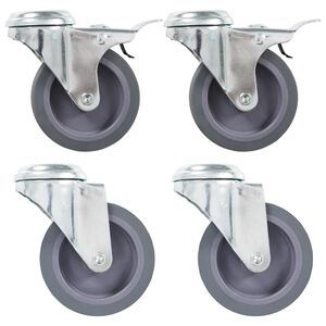 vidaXL 4 pcs Roulettes pivotantes &agrave; trou de boulon 75 mm