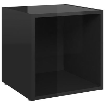 vidaXL Meubles TV 4 pcs noir brillant 37x35x37 cm bois d’ingénierie