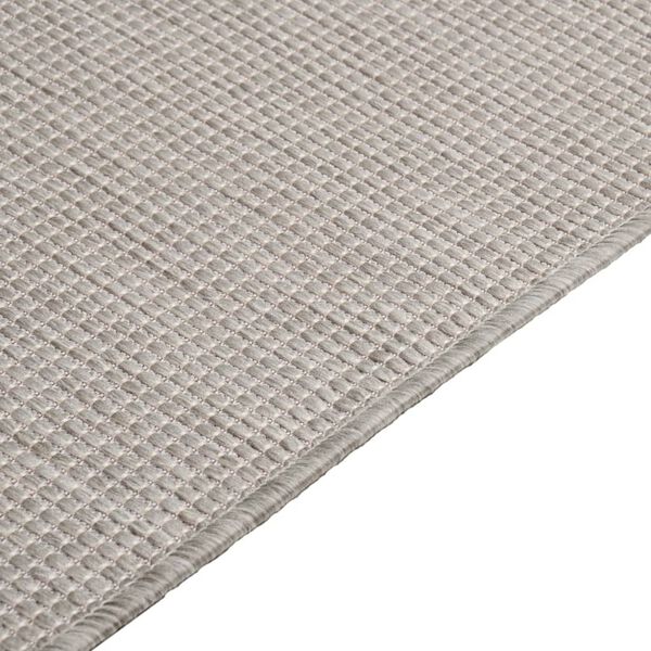 vidaXL Tapis &agrave; tissage plat d'ext&eacute;rieur 80x150 cm gris clair