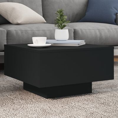 vidaXL Table basse noir 55x55x31 cm bois d'ingénierie