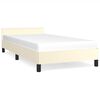 vidaXL Cadre de lit avec t&ecirc;te de lit sans matelas cr&egrave;me 90x190 cm
